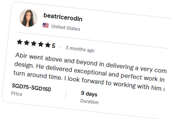 Client testimonial card