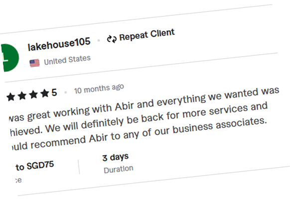 Client testimonial card
