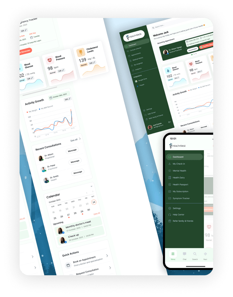Healthcare dashboard product deployed with 99.9% uptime