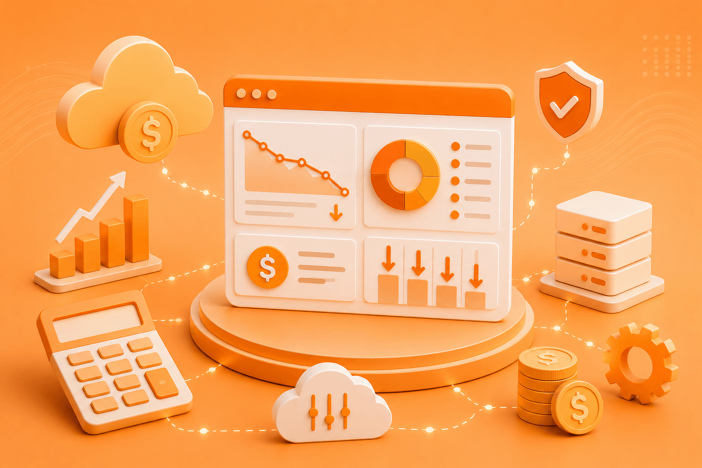 Cloud cost optimizer dashboard illustration